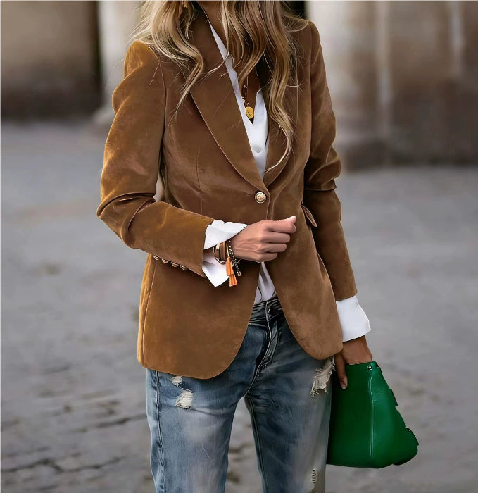 Women's Slim-Fit Velvet Blazer (photo 16)