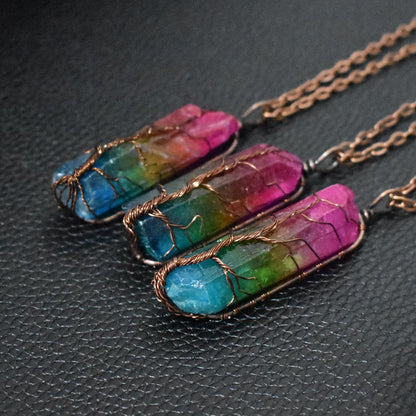 Stone Crystal Point Pendant Necklace