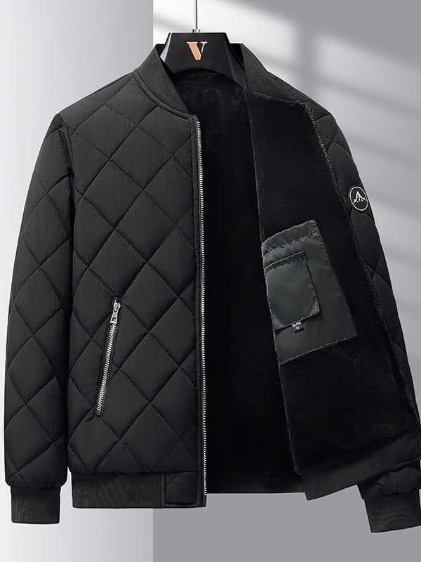 Men's Diamond-Quilted Padded Baseball Jacket (photo 7)