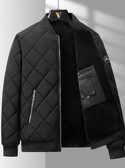 Men's Diamond-Quilted Padded Baseball Jacket (photo 7)