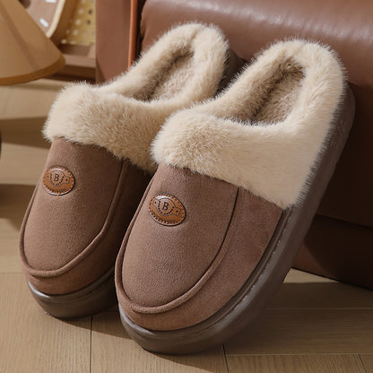 Men's Suede Plush-Lined House Slippers (photo 8)
