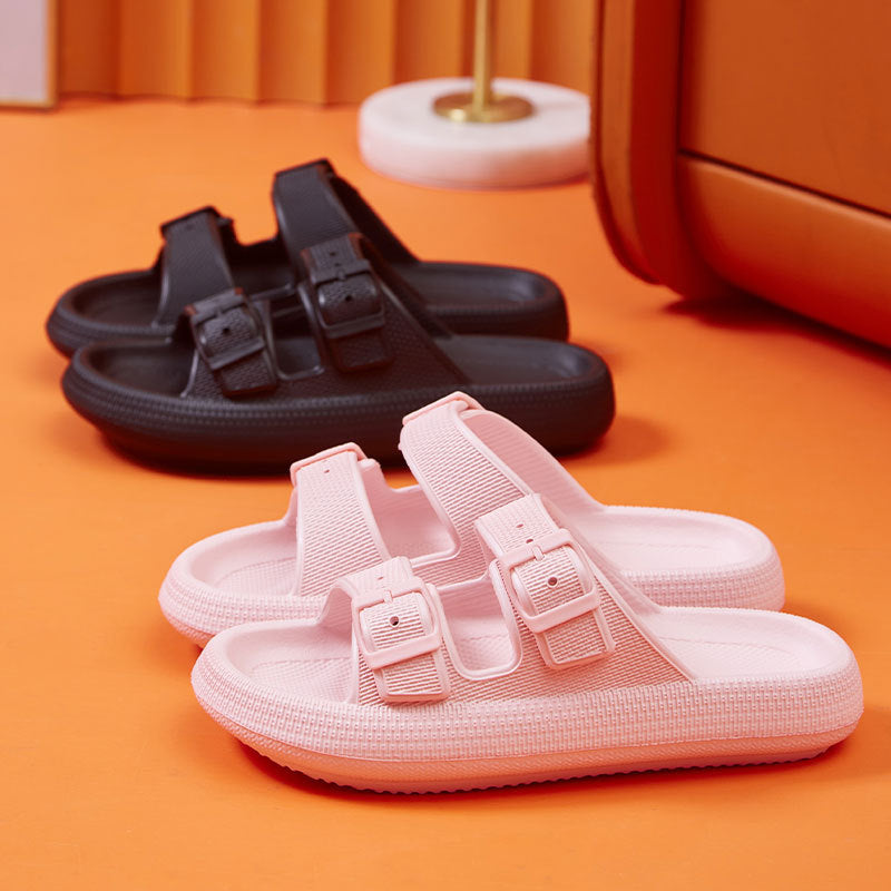 Platform Slide Sandals with Double Buckle, EVA (photo 10)