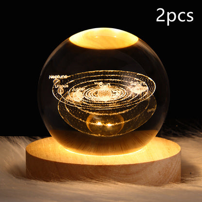 Wood Base Crystal Ball Night Lamp (photo 18)