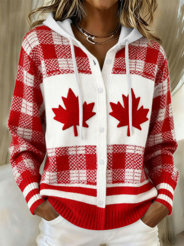 Women's Hooded Knit Cardigan, Relaxed Fit (photo 11)