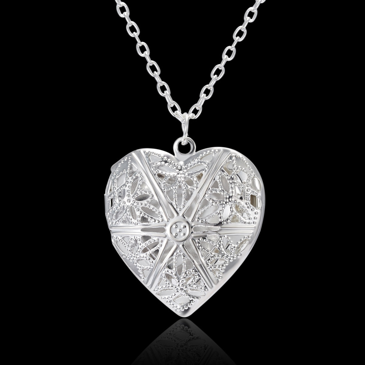 Heart Photo Locket Pendant Necklace (photo 4)