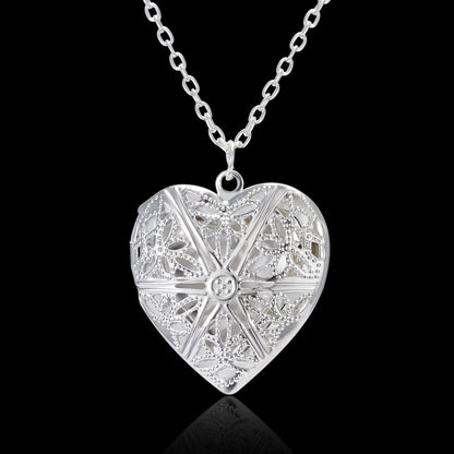 Heart Photo Locket Pendant Necklace (photo 4)