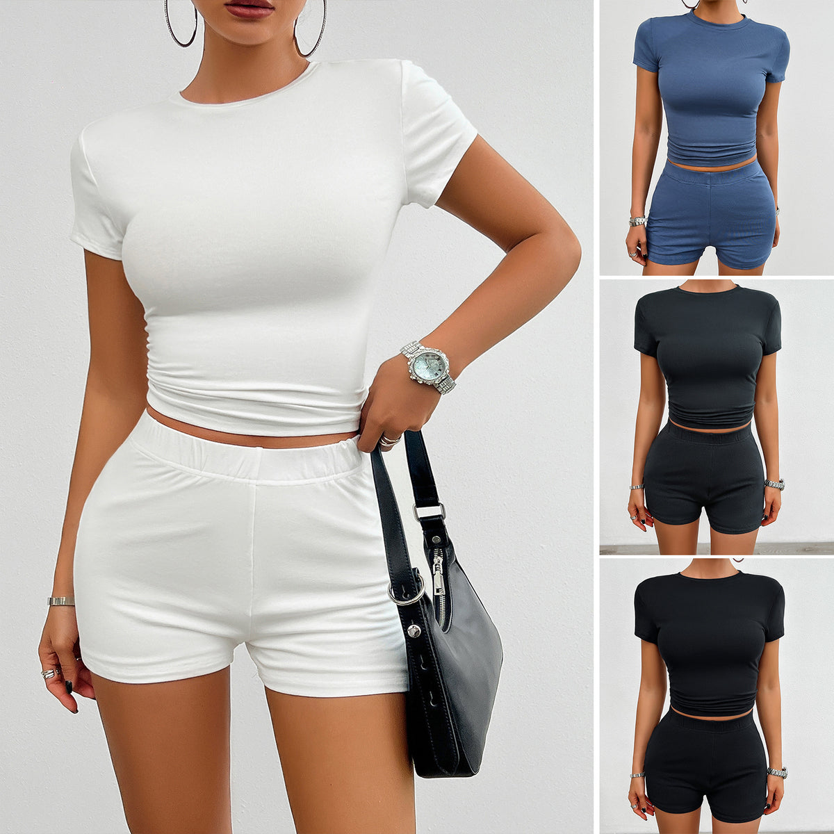 Women's Short-Sleeve T-Shirt and Shorts Set