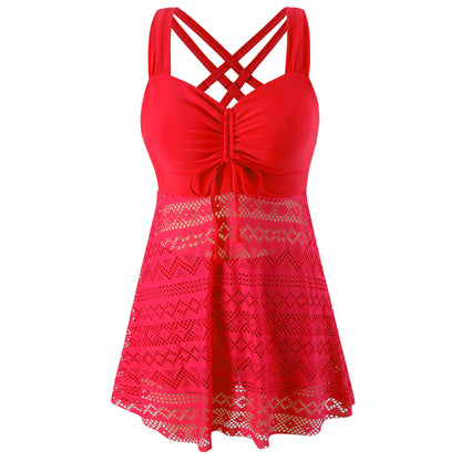 Women's Lace One-Piece Swimsuit with Chest Pads (photo 15)