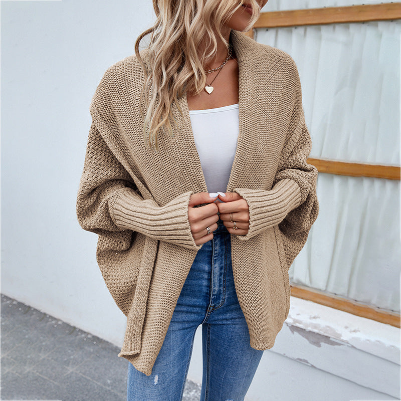 Women's Loose Batwing Lapel Knit Cardigan (photo 8)