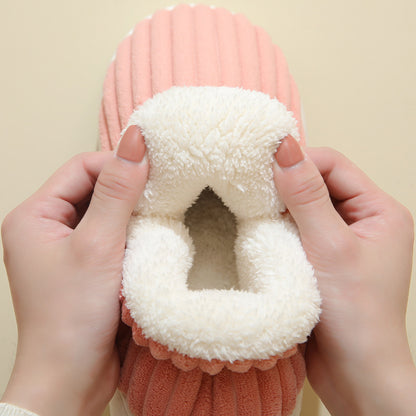 Striped Plush Winter House Slippers, Unisex (photo 4)
