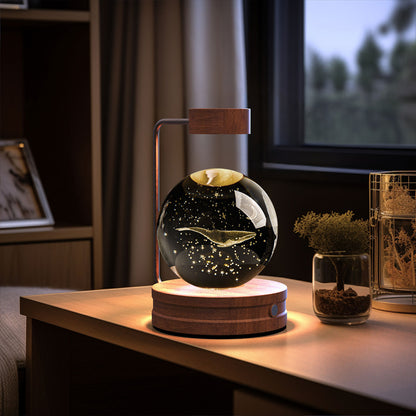3D Engraved Crystal Ball Night Light with Wooden Base, USB (photo 57)
