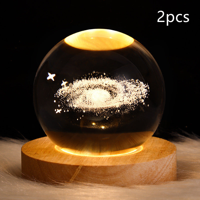 Wood Base Crystal Ball Night Lamp (photo 16)