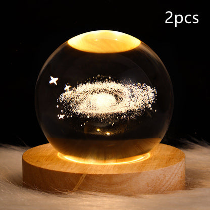 Wood Base Crystal Ball Night Lamp (photo 16)