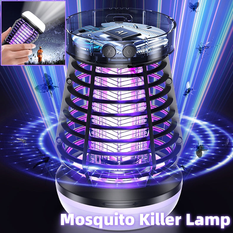 2-in-1 Rechargeable Mosquito Lamp and Bug Zapper Racket