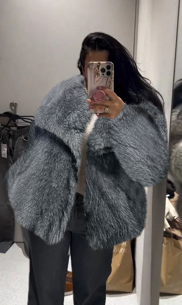 Women's Fluffy Plush Lapel Coat (photo 22)