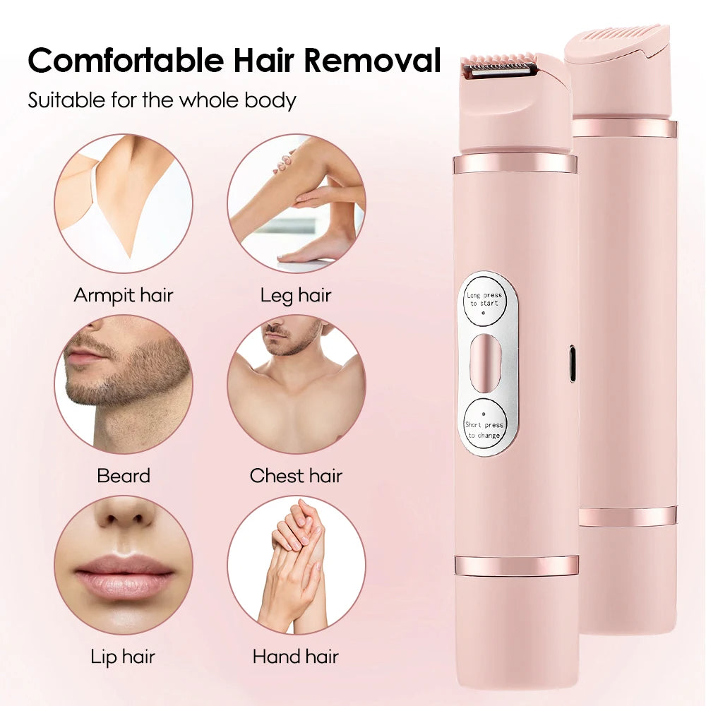 Dual-Head Women's Electric Shaver, USB Rechargeable
