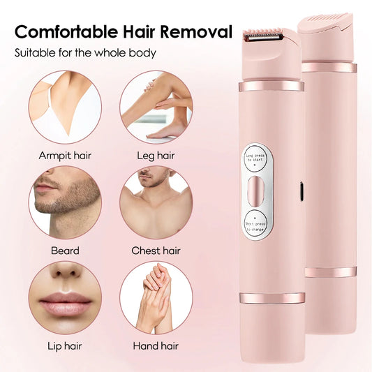 Dual-Head Women's Electric Shaver, USB Rechargeable