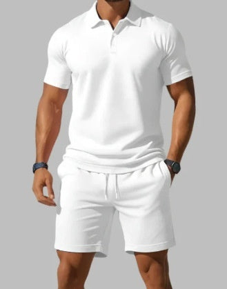Men's Mesh Short-Sleeve Shirt and Shorts Set (photo 12)