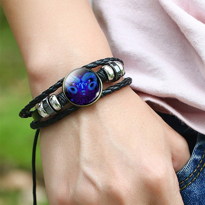 Zodiac Sign Glow-in-the-Dark Braided Bracelet (photo 3)