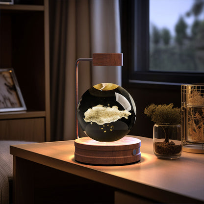 3D Engraved Crystal Ball Night Light with Wooden Base, USB (photo 68)