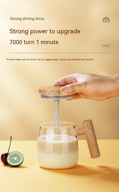Self-Stirring Glass Coffee Mug, 400 ml (photo 31)