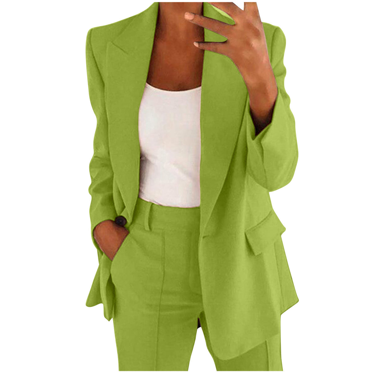 Women's Lapel Blazer and Straight-Leg Pants Set (photo 42)