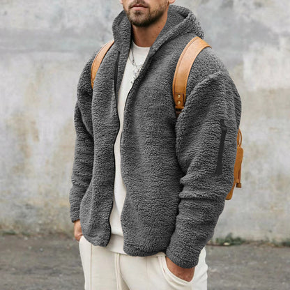Men's Reversible Plush Hooded Zip Jacket (photo 5)