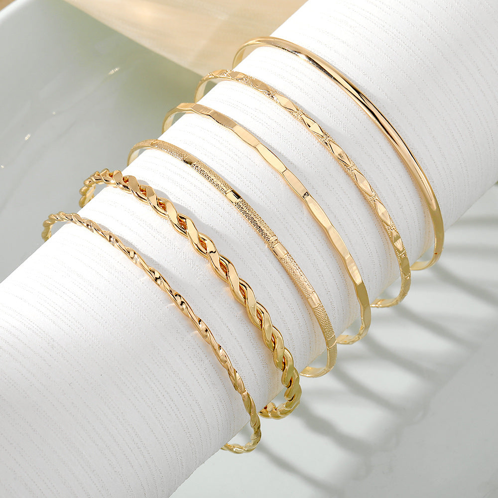 6-Piece Gold-Tone Chain Bracelet Set (photo 5)