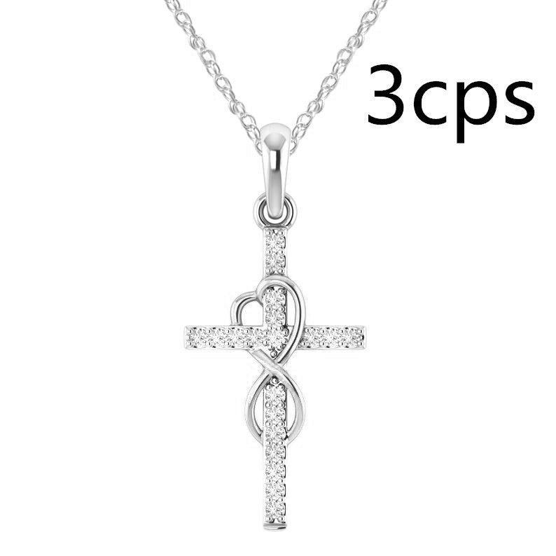 Rhinestone Cross Pendant Necklace (photo 14)
