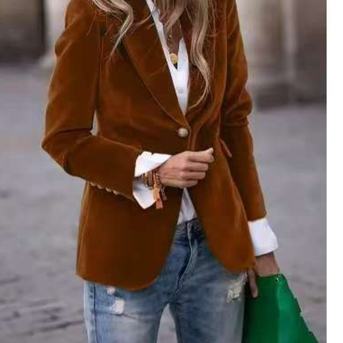Women's Slim-Fit Velvet Blazer (photo 14)