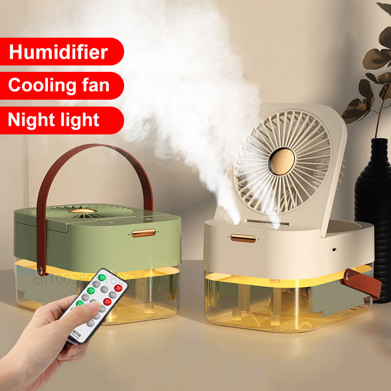 USB Mist Humidifier Fan with Night Light, 2.5 L