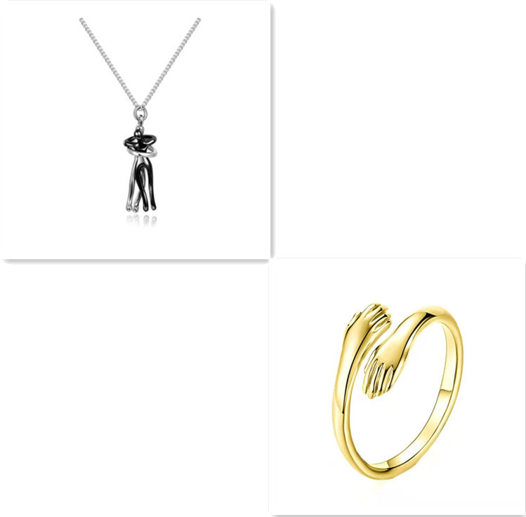 Hugging Figures Pendant Necklace (photo 11)