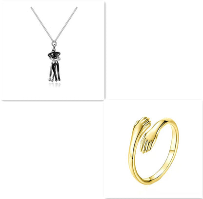 Hugging Figures Pendant Necklace (photo 11)