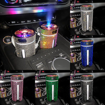 Rhinestone Car Humidifier with LED Light, USB