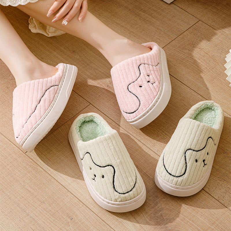 Striped Cat Plush House Slippers (photo 4)