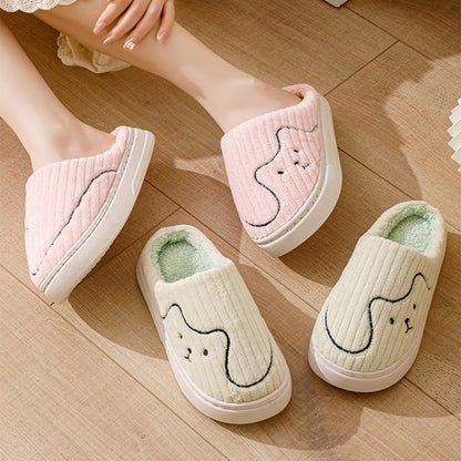Striped Cat Plush House Slippers (photo 4)