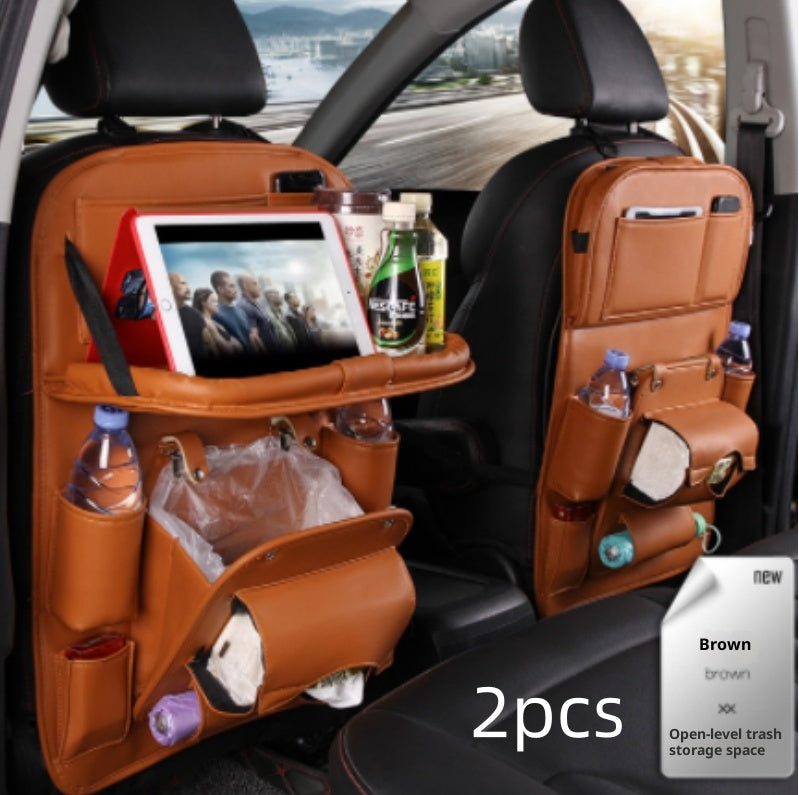PU Leather Car Seat Back Organizer with Tissue Box (photo 16)