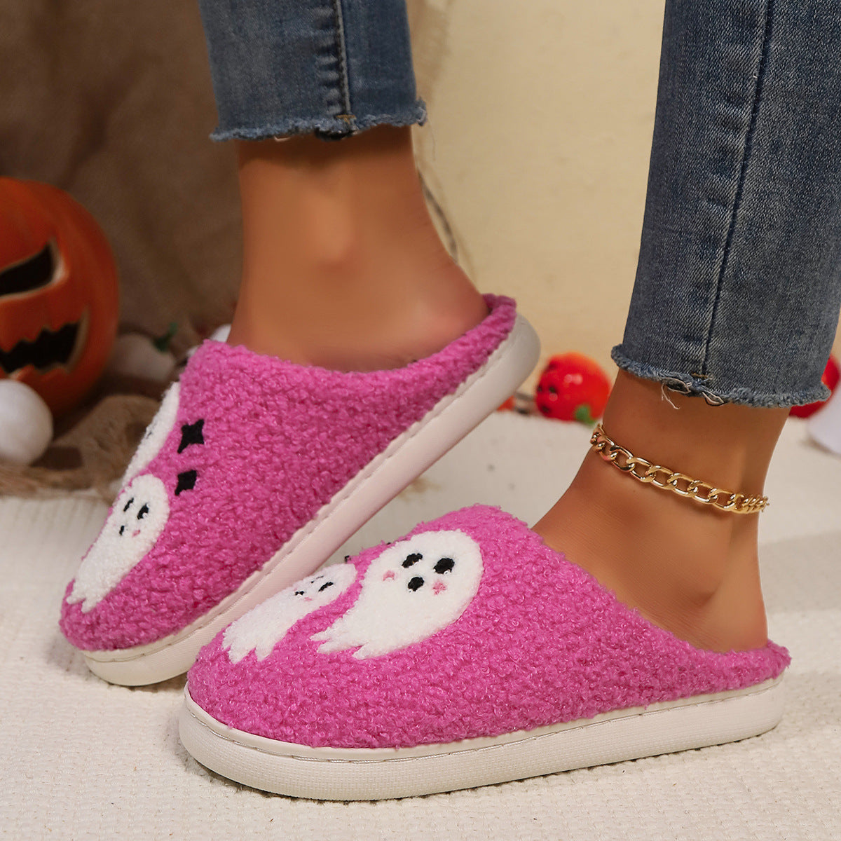 Halloween Ghost Plush Slippers (photo 7)