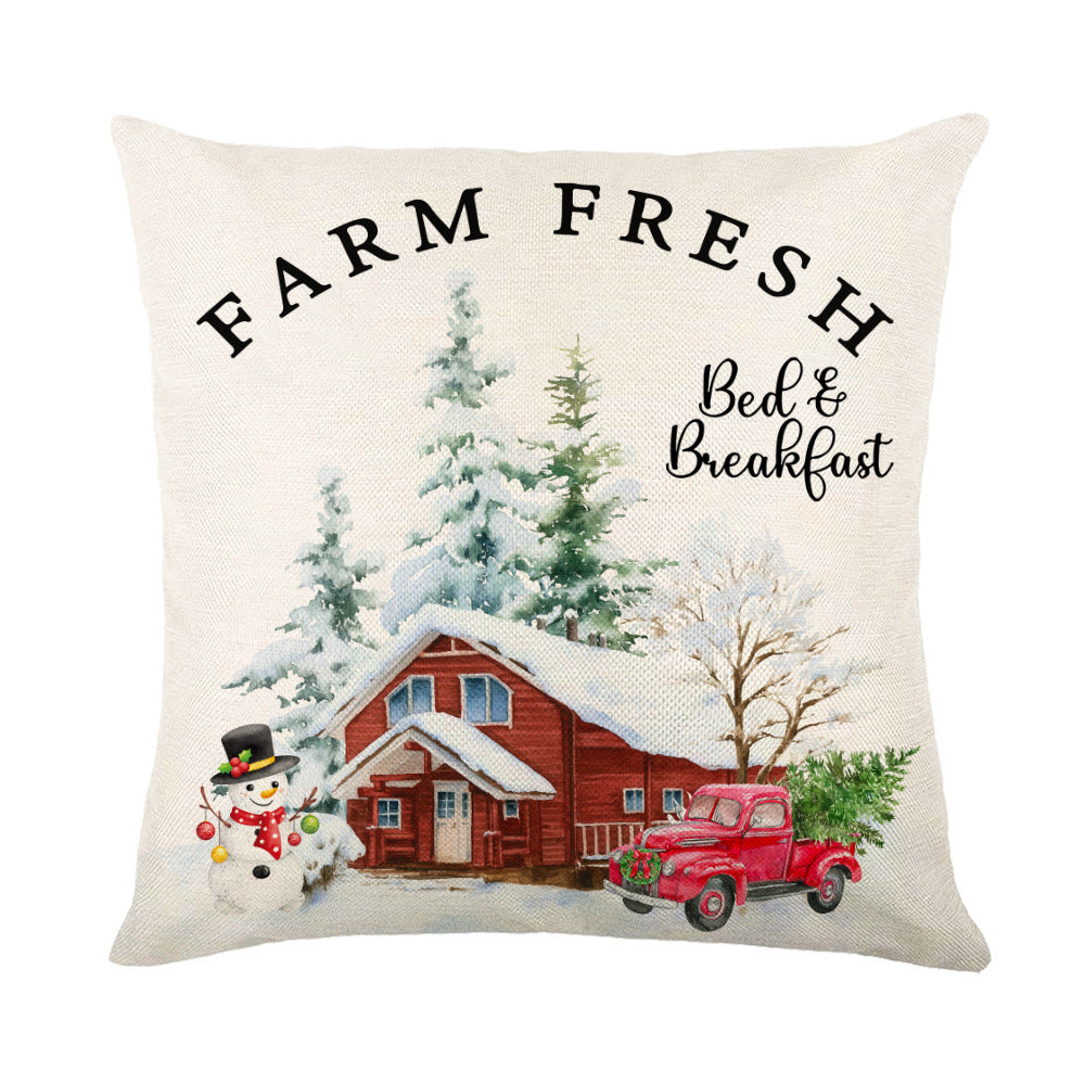 Snowflake Print Christmas Pillow Cover, 45 x 45 cm (photo 23)