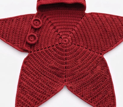 Crochet Star-Shaped Hooded Baby Romper, Finished or DIY Kit (photo 8)