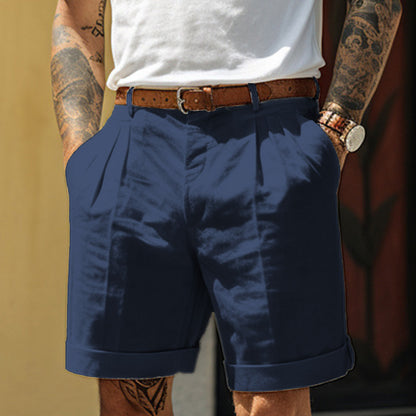 Men's Linen-Blend Straight-Leg Shorts with Pockets (photo 4)
