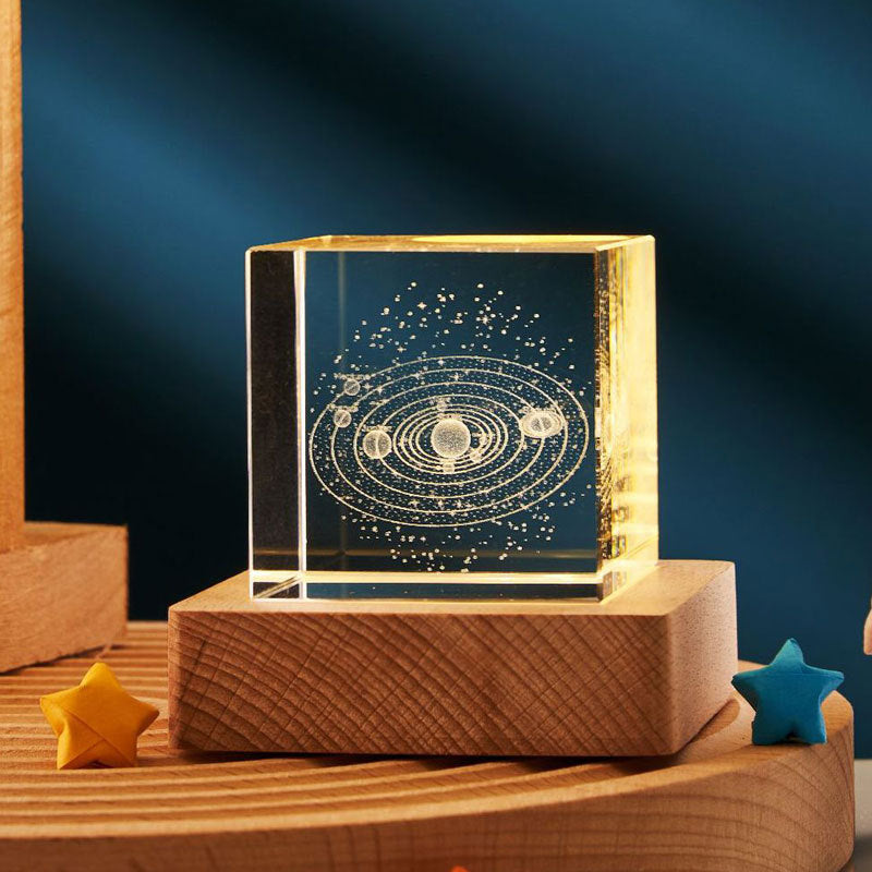 3D Engraved Crystal Cube Night Lamp (photo 3)