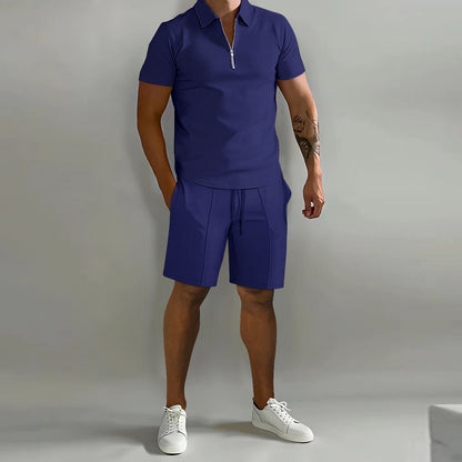 Men's Short-Sleeve Polo Shirt and Drawstring Shorts Set (photo 7)