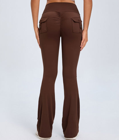 Women's High-Waist Flared Yoga Pants with Pockets (photo 5)