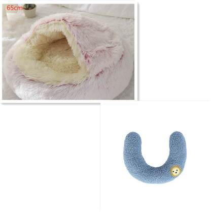 2-in-1 Round Plush Pet Bed for Dogs and Cats (photo 141)