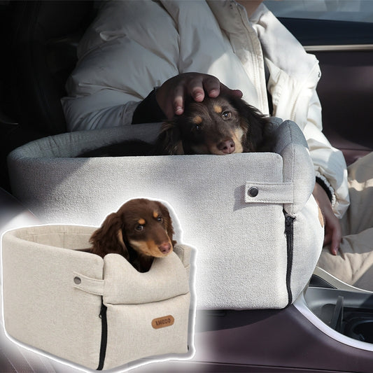 Car Console Pet Seat Bed for Small Dogs and Cats
