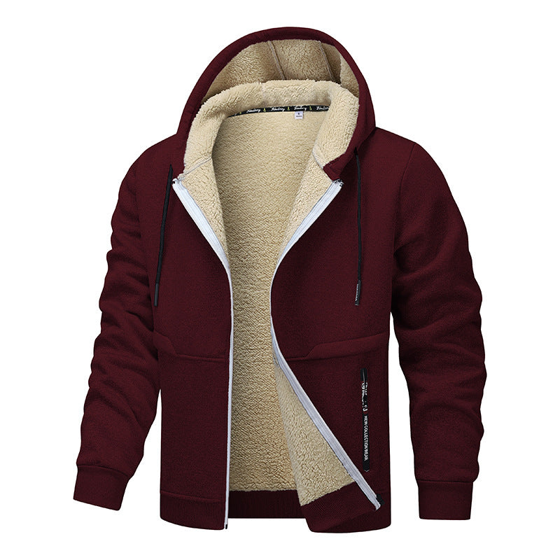 Men's Sherpa-Lined Zip-Up Hooded Jacket (photo 9)