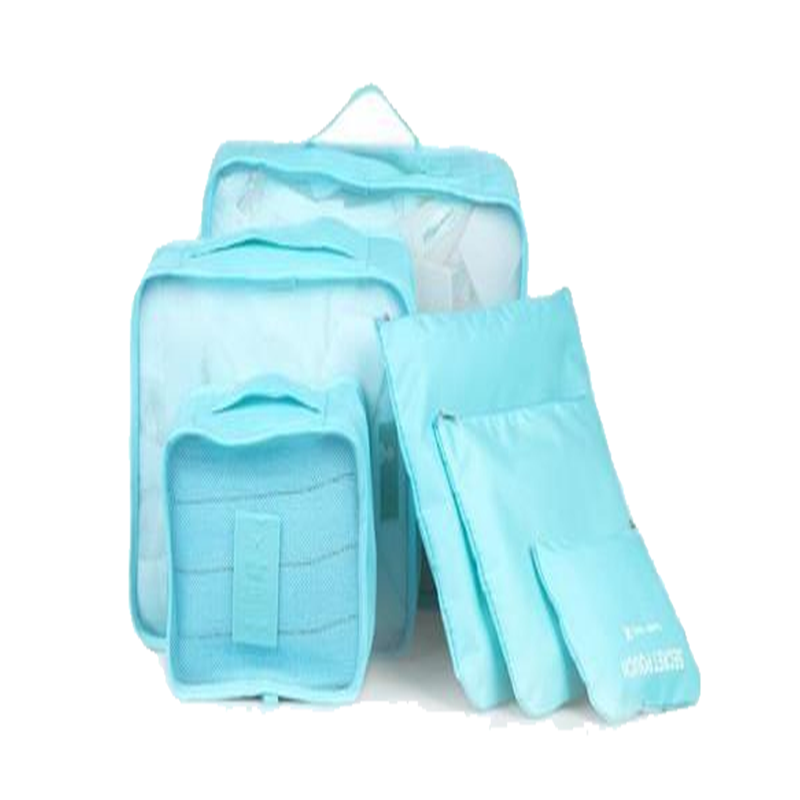 6-Piece Travel Packing Cube Set with Mesh Panels - Blue (photo 1)