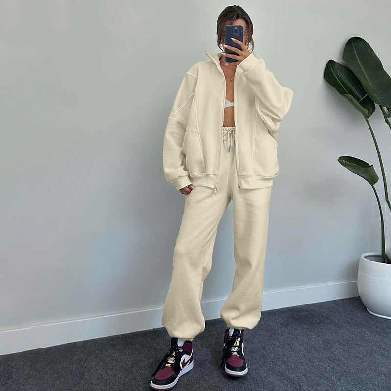 Women's Zip-Up Stand-Collar Jacket and Jogger Set (photo 9)