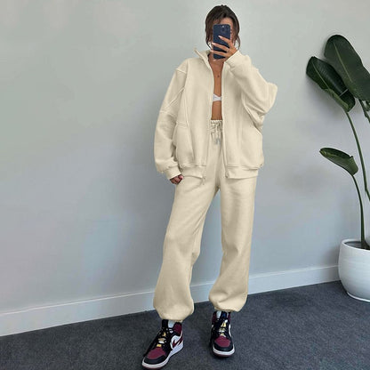 Women's Zip-Up Stand-Collar Jacket and Jogger Set (photo 9)